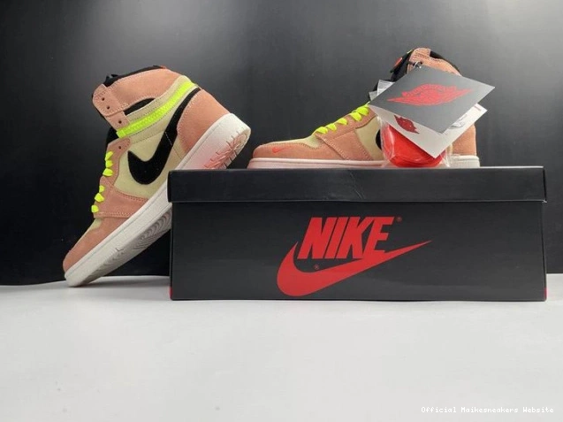 Official Maikesneakers Peach 1 Switch High Air Jordan CW6576-800 0809